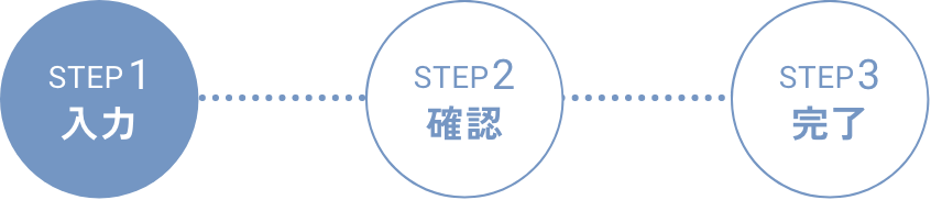 フォームでのお問い合わせ3ステップ。入力・確認・完了